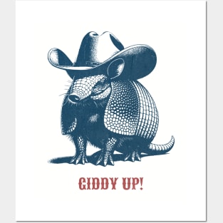 Giddy Up! Armadillo Posters and Art